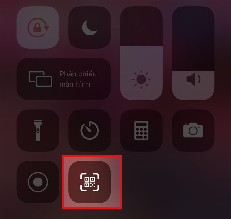 Cách quét mã Qr trên iPhone trên Trung tâm điều khiển